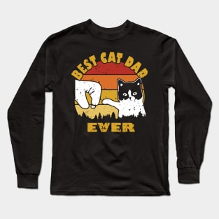 Funny Cat Dad, Best Cat Dad Ever Long Sleeve T-Shirt